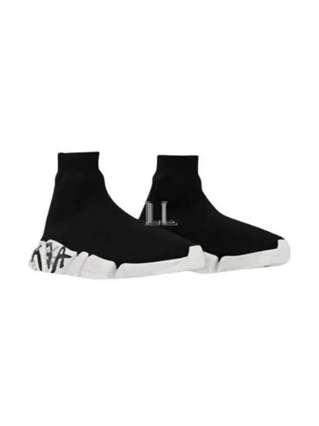 Speed ​​2.0 Graffiti Knit High Top Sneakers Black - BALENCIAGA - BALAAN 2