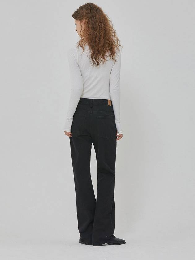 Denim Relaxed Long Boot Cut Pants Black - RYUL+WAI: - BALAAN 4