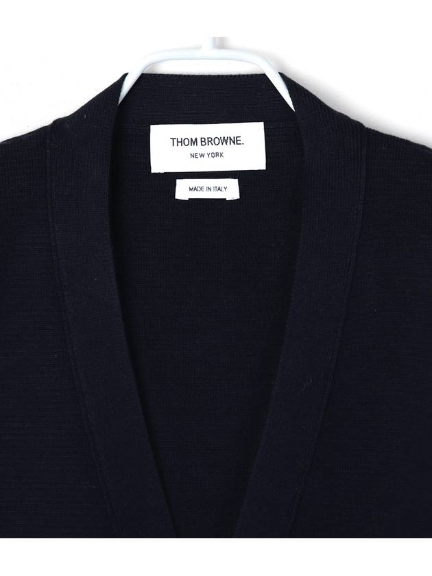 Milano Stitch 4 Bar Cardigan Navy - THOM BROWNE - BALAAN 5