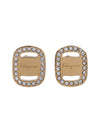 Vara Plate Crystal Earrings Gold - SALVATORE FERRAGAMO - BALAAN 11