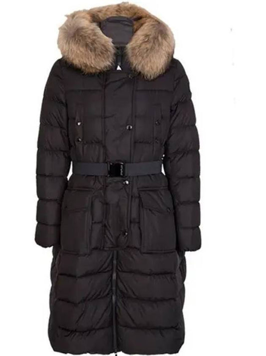 1C51B02 68065 999 KHLOE Chloe fur hood long padding black women s TLS 271494 - MONCLER - BALAAN 1