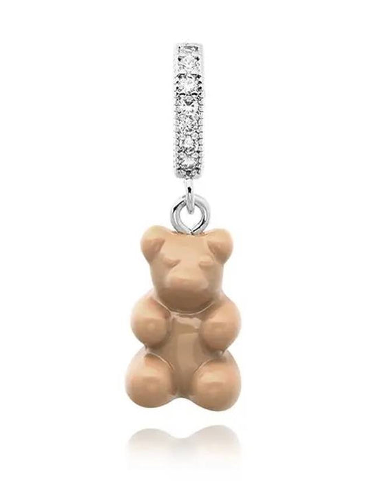 NOSTALGIA BEAR SALT CARAMEL PAVE CONNECTOR SILVER Pendant Women Charm - CRYSTAL HAZE - BALAAN 1