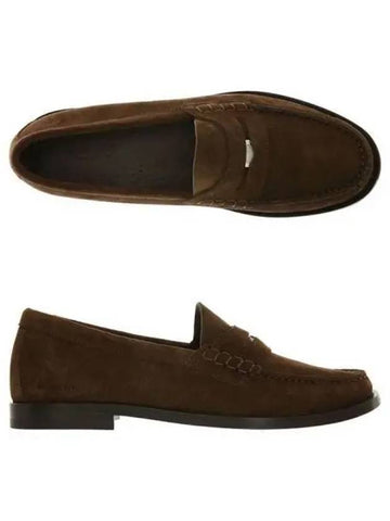 Rupert Suede Penny Brown Loafer 270387 - BURBERRY - BALAAN 1