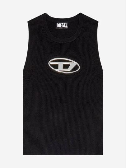 M Onerva Logo Plaque Cut Out Sleeveless Black - DIESEL - BALAAN 2