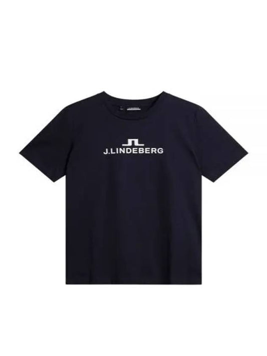 Alpha Logo Print Short Sleeve T-Shirt Navy - J.LINDEBERG - BALAAN 2