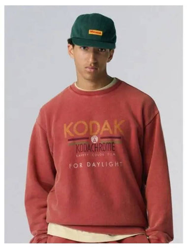 KODAK Apparel Cinekodak semi overfit graphic washing sweatshirt RED - KODO - BALAAN 1