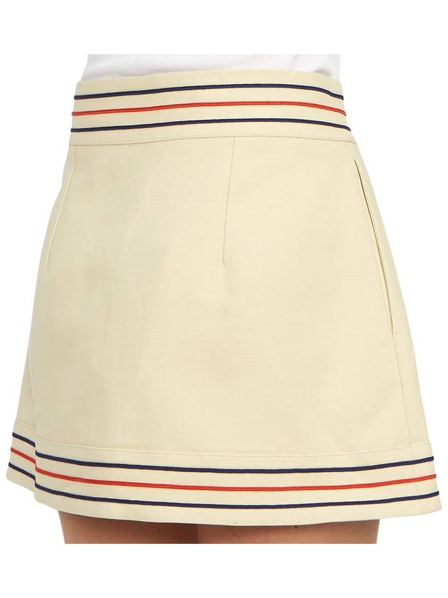 Cotton Linen Short A-Line Skirt Ivory - GUCCI - BALAAN 10