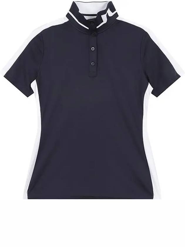 Women's PIP Short Sleeve Polo Shirt Navy - J.LINDEBERG - BALAAN 3