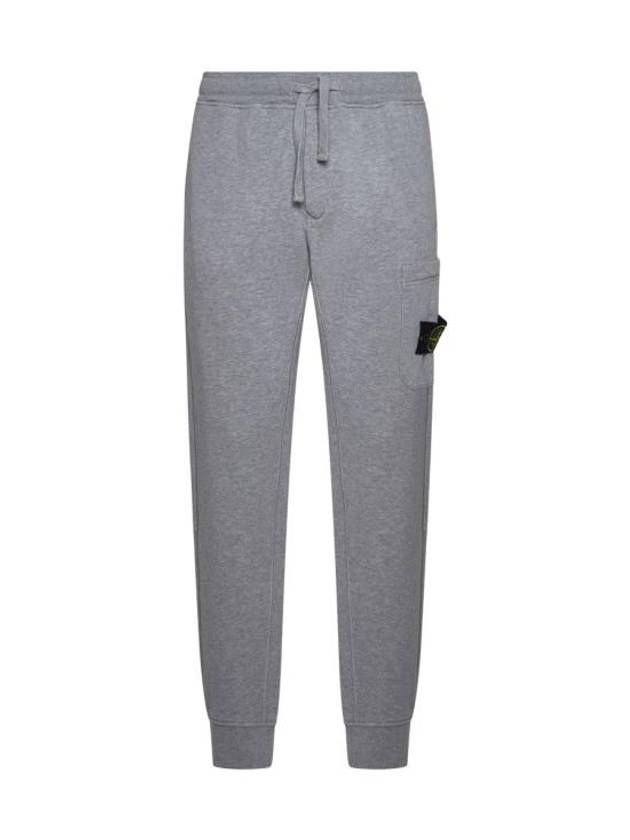 Compass Patch Cotton Jersey Track Pants Grey - STONE ISLAND - BALAAN 1