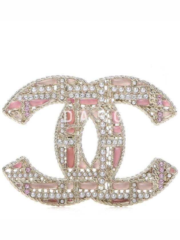 CC Crystal Pearl Brooch Pink - CHANEL - BALAAN 2