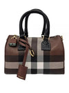 Tartan Check Leather Bowling Mini Bag Brown - BURBERRY - BALAAN 2