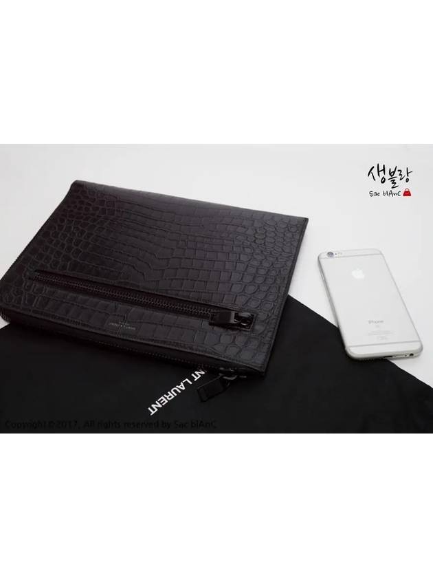 Multizip Tablet Holder_Crocodile Black 479964 - SAINT LAURENT - BALAAN 8