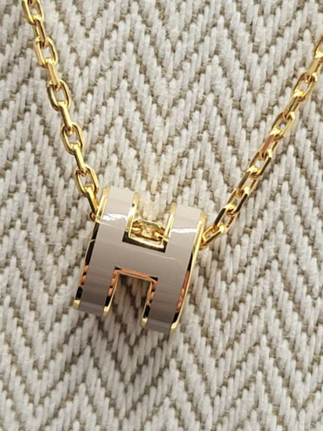 Mini Pop H Pendant Necklace Gold Marron Glace - HERMES - BALAAN 2