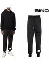 4 Bar Gun Club Check Jacquard Cotton Track Pants Black - THOM BROWNE - BALAAN 2