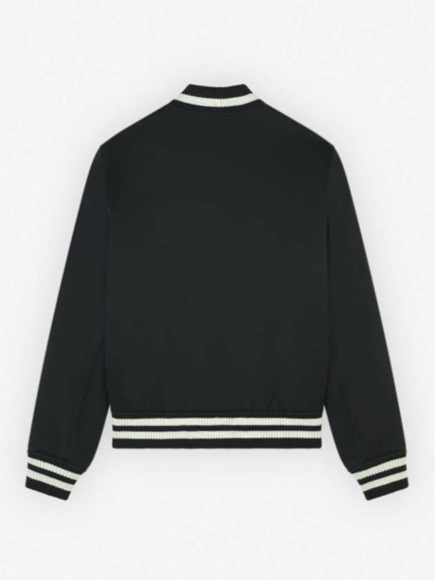 Cotton Satin Teddy Jacket Black - MAISON KITSUNE - BALAAN 4