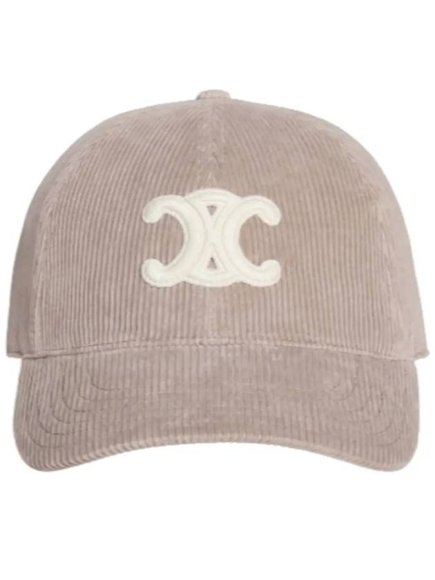 Triomphe Patch Corduroy Ball Cap Gris Claire - CELINE - BALAAN 2