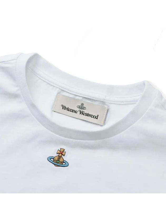 Embroided ORB Peru Short Sleeve T-Shirt White - VIVIENNE WESTWOOD - BALAAN 3