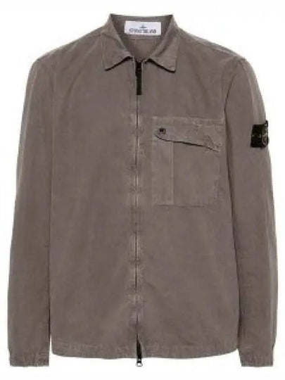 Old Treatment Garment Dyed Overshirt Jacket Dove Grey - STONE ISLAND - BALAAN 2