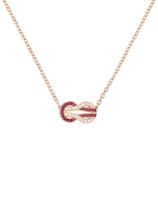 Chance Infini Diamond Ruby Necklace Pink Gold Medium 7B0253 - FRED - BALAAN 1