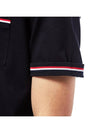 Men's Three Stripes Pocket Mercerized Short Sleeve Polo Shirt Navy - THOM BROWNE - BALAAN 10