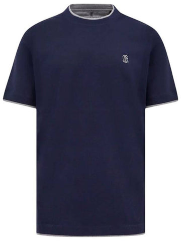 Brunello Cucinelli Cotton T-Shirt With Logo Embroidery - BRUNELLO CUCINELLI - BALAAN 1