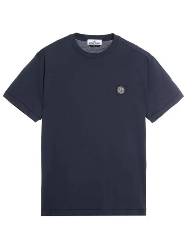 Logo Patch Short Sleeve T-Shirt Navy - STONE ISLAND - BALAAN 2