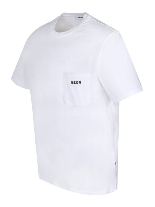 Pocket Logo Short Sleeve T-Shirt White - MSGM - BALAAN.