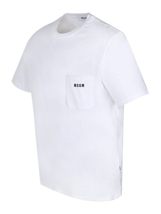 Pocket Logo Short Sleeve T-Shirt White - MSGM - BALAAN 1