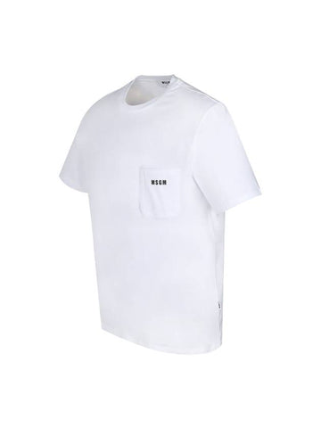 Pocket Logo Short Sleeve T-Shirt White - MSGM - BALAAN 1