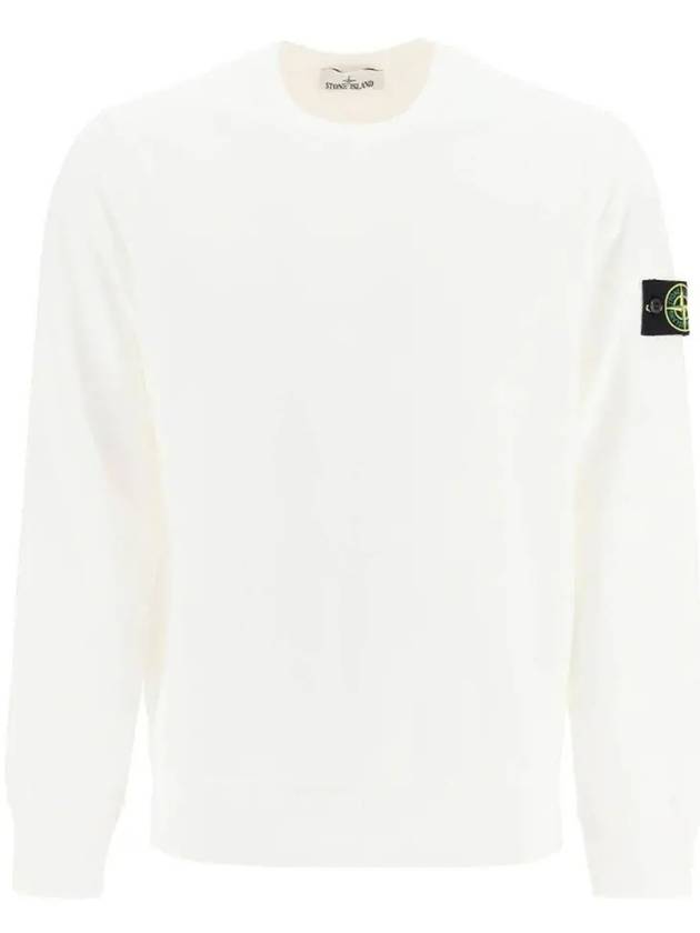 Cotton Crew Neck Sweatshirt White - STONE ISLAND - BALAAN 3