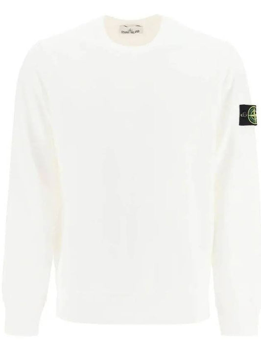 Cotton Crew Neck Sweatshirt White - STONE ISLAND - BALAAN 2