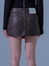 Pigment Vintage Vegan Leather Wrap Skirt BR - DILETTANTISME - BALAAN 6