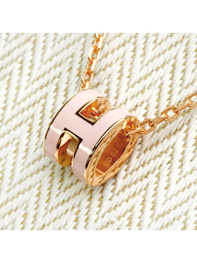 Mini Pop H Pendant Necklace Gold Rose Dragee - HERMES - BALAAN 6