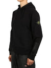 Logo Patch Brushed Cotton Hoodie Black - STONE ISLAND - BALAAN 2