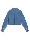 Union Ocean Wash Denim Crop Shirt Blue - CELINE - BALAAN 4