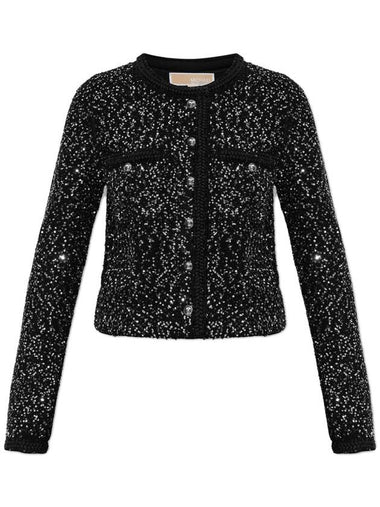 Michael Michael Kors Blazer With Sequins, Women's, Black - MICHAEL KORS - BALAAN 1