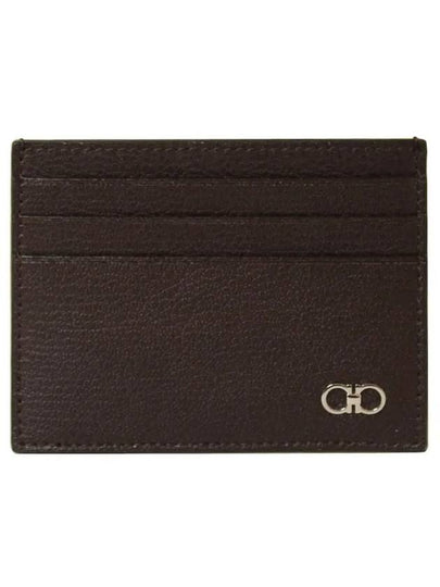 Gancini Leather Card Wallet Brown - SALVATORE FERRAGAMO - BALAAN 2