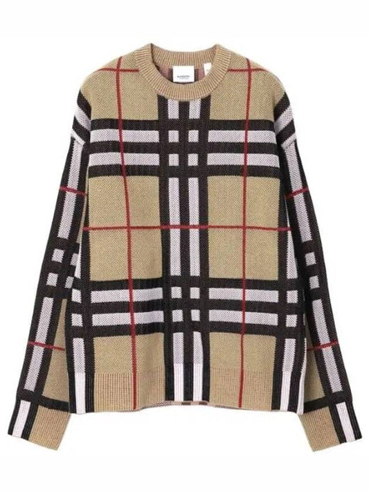 Check technical cotton sweater women s knit - BURBERRY - BALAAN 1