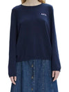 Embroidered Logo Knit Top Navy - A.P.C. - BALAAN 5