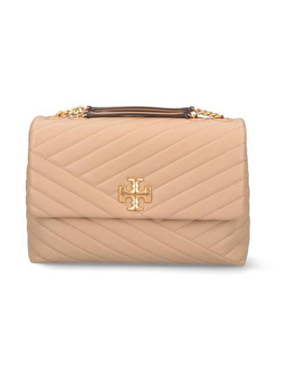 Kira Chevron Convertible Shoulder Bag Beige - TORY BURCH - BALAAN 2