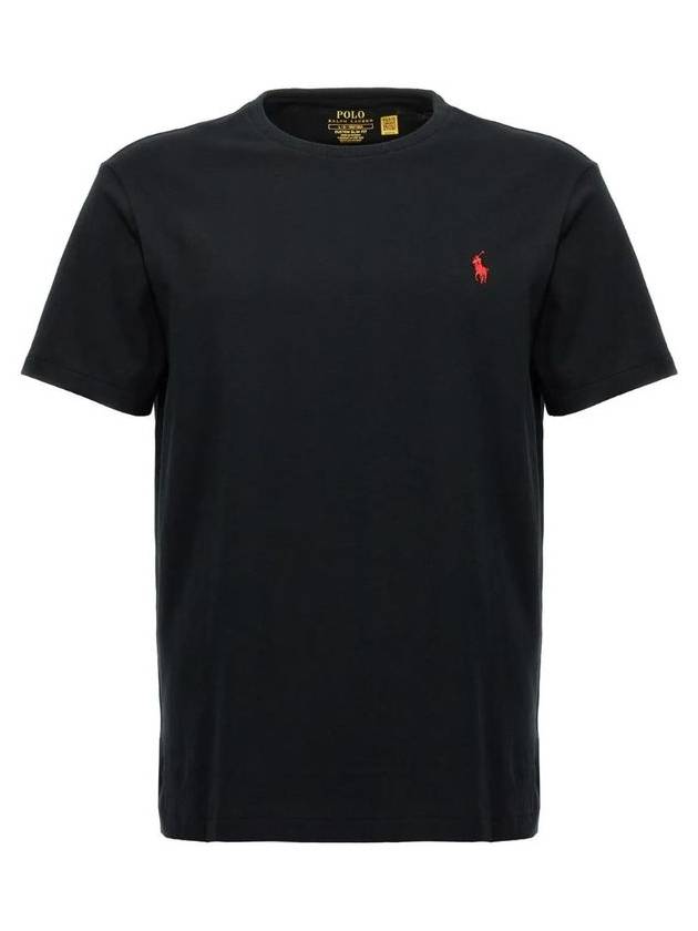 Men's Embroidered Pony Short Sleeve T-Shirt Black - POLO RALPH LAUREN - BALAAN 2