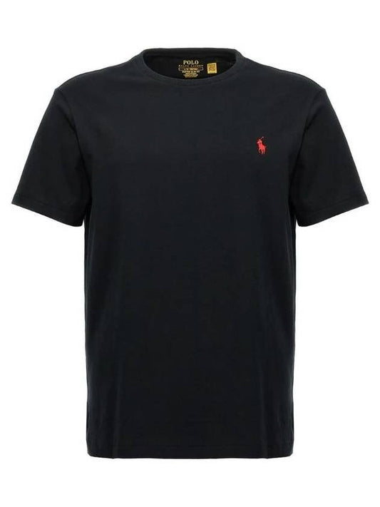 Men's Embroidered Pony Short Sleeve T-Shirt Black - POLO RALPH LAUREN - BALAAN 2