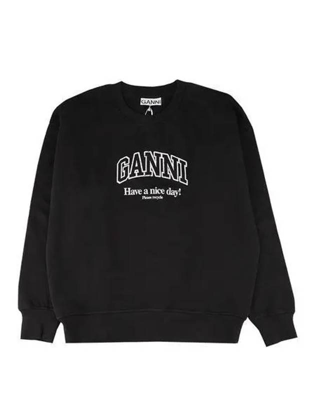 Logo Print Sweater Black - GANNI - BALAAN 2