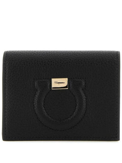 Gancini Logo Half Wallet Black - SALVATORE FERRAGAMO - BALAAN 2