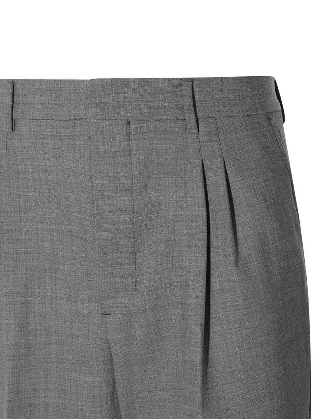 Pressed Crease Cropped Slacks Grey - AMI - BALAAN 4