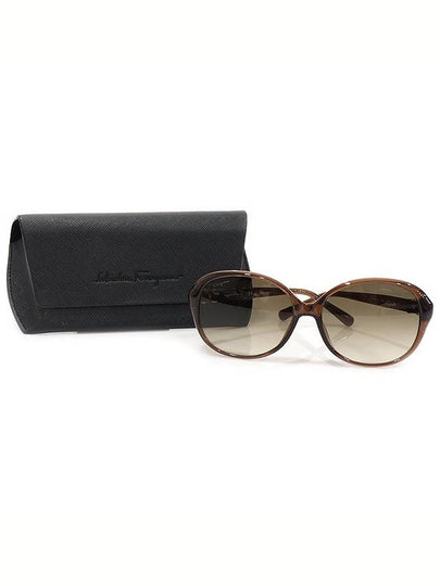 SF1093SLB Brown frame gold plated Gancini sunglasses - SALVATORE FERRAGAMO - BALAAN 2