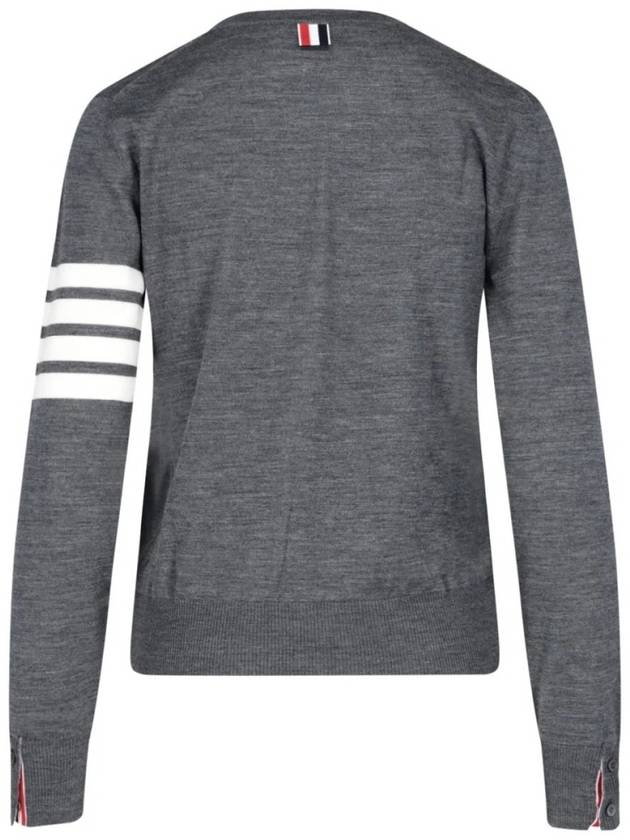 4-Bar Merino Jumper Wool Knit Top Grey - THOM BROWNE - BALAAN 4