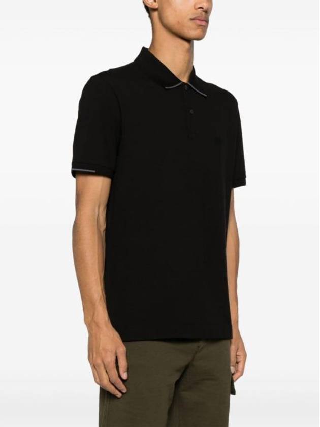 Men's Logo Patch Short Sleeve Polo Shirt Black - CP COMPANY - BALAAN 7