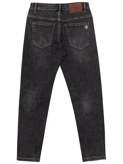 Men's Regular Slim Fit Soft Black Thin Jeans AJN166 - IKALOOOK - BALAAN 2