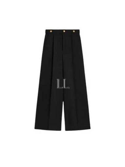 Taillat Flare Leg Mohair Wool High Waist Pants Black - CELINE - BALAAN 2